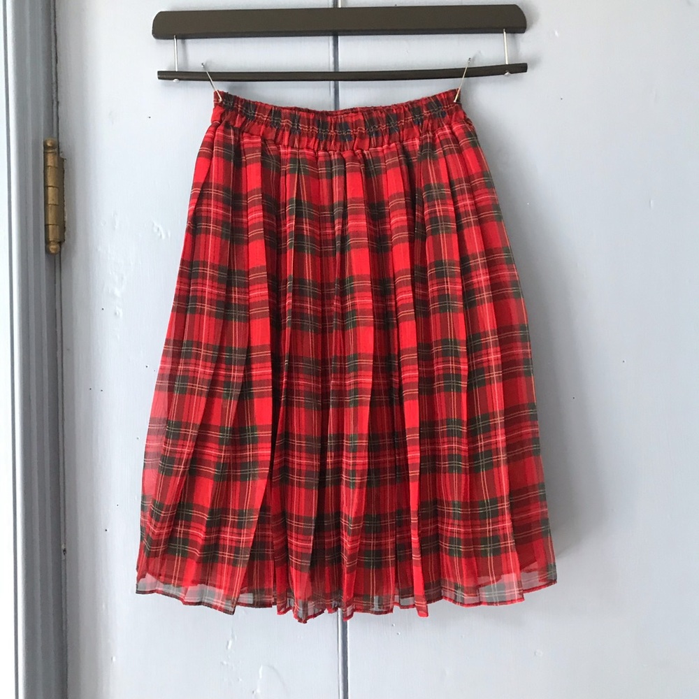 Tartan Plaid Pleated Ski